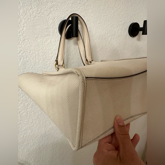 Coach Mini Crosby CrossgrainCarryall Crossbody Bag Cream Color - Picture 14 of 16